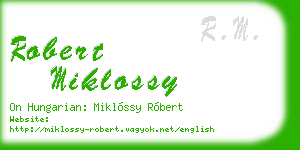 robert miklossy business card